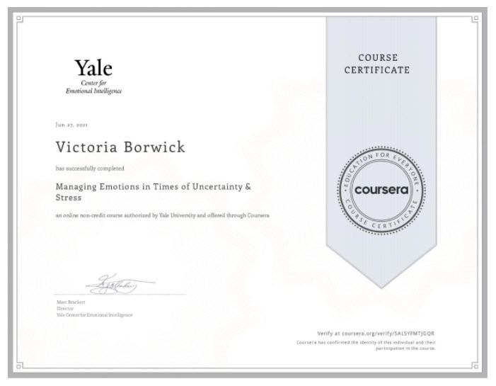 Yale certificate